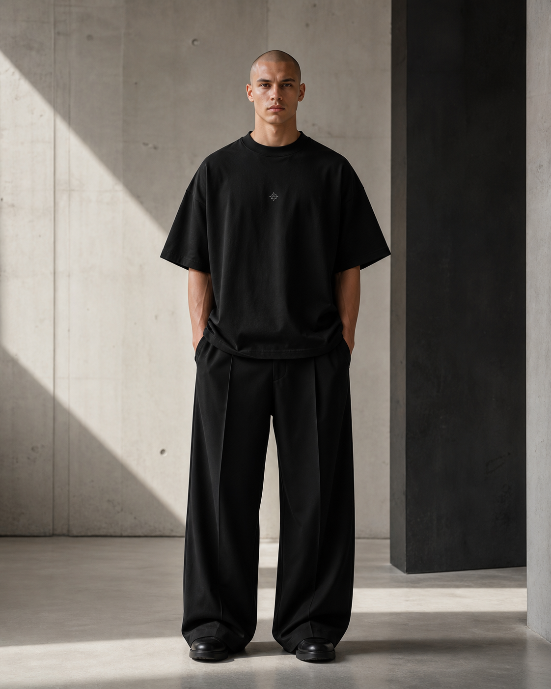 KEINX Oversized T-Shirt front view with minimal geometric symbol